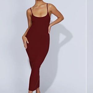 Meshki Alexis Dress in Cherry Chocolate